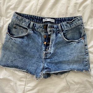 Zara dark denim shorts